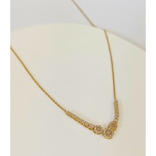 Κολιέ Σε Κίτρινο Χρυσό 14Κ με λευκά ζιργκόν (N252)